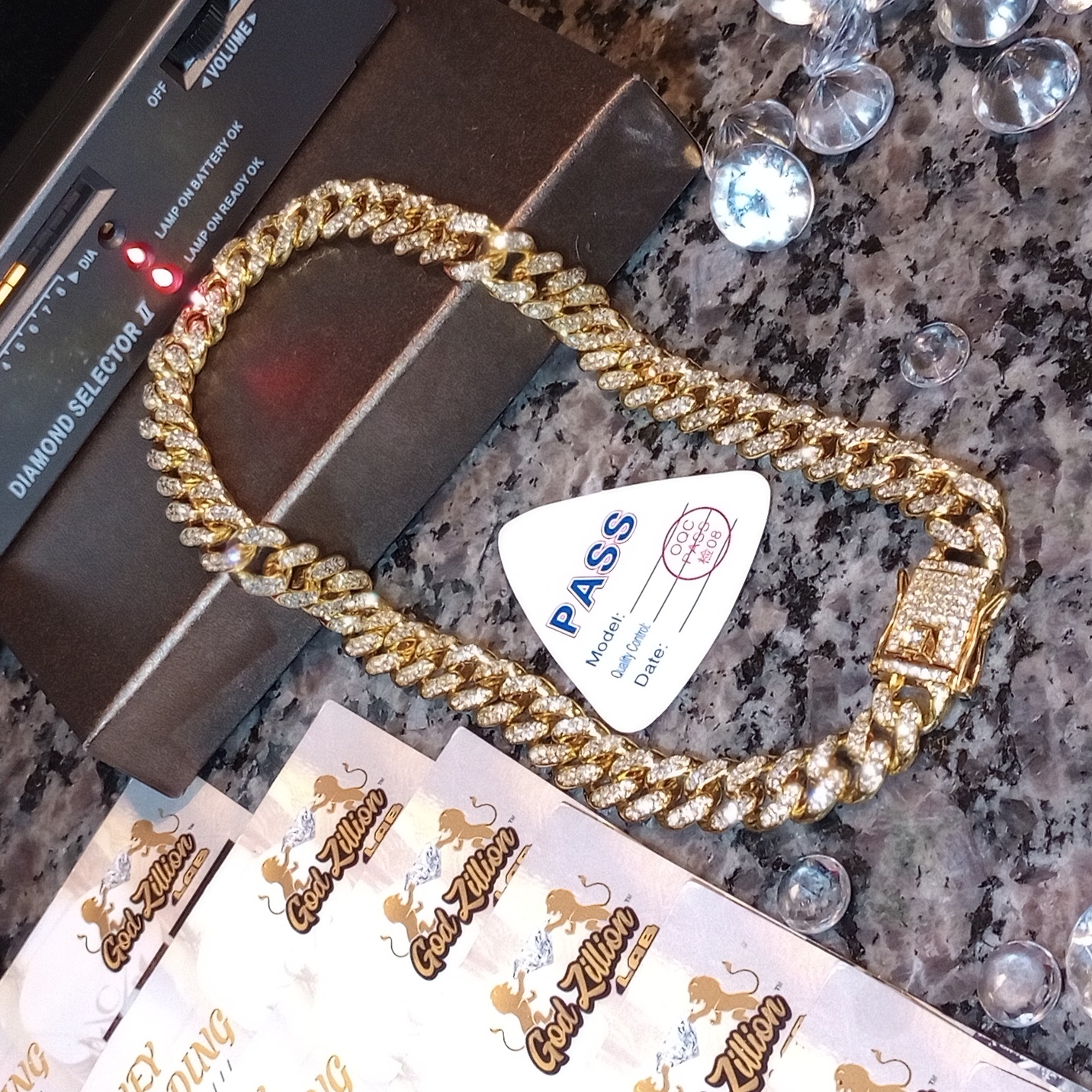 18" Chain Australian Prototype. Real Lab Diamonds Vvs Clarity & Gold 4x's Waterp